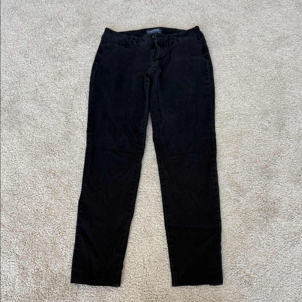 Black Straight-Leg Crop Pants